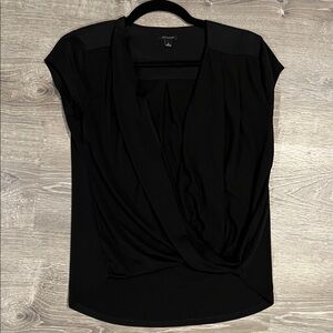 Ann Taylor Black Draped Blouse